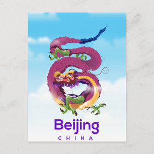 Cartão Postal Cartaz de viagem do Dragão da China Pequim