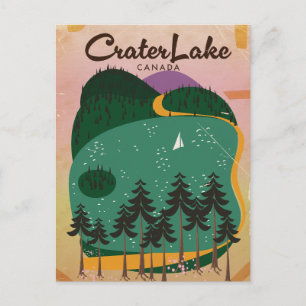 Cartão Postal Cartaz de viagem do lago Crater Canadá