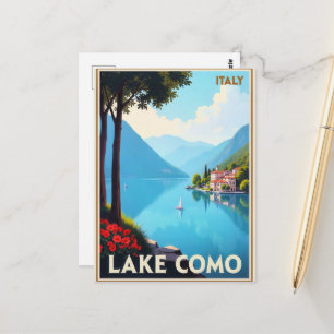 Cartão Postal Cartaz de viagem do Lago de Como, Itália,