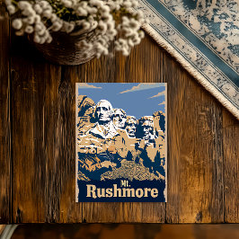 Cartão Postal Cartaz de Viagem do Mt. Rushmore