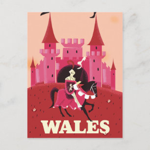 Cartão Postal Cartaz de viagem do País de Gales.