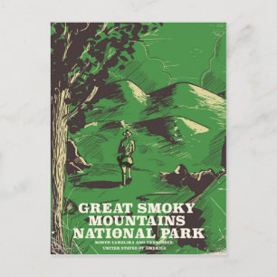 Cartão Postal cartaz de viagem do Parque Nacional Great Smoky Mo