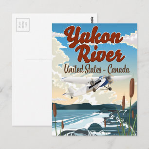 Cartão Postal cartaz de viagem do rio Yukon EUA Canadá