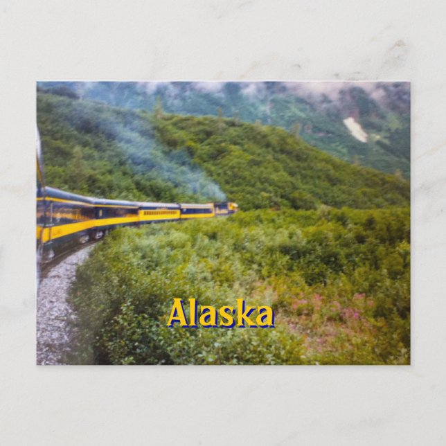 Cartão Postal Cartaz de Viagem do trem no Alaska (Frente)