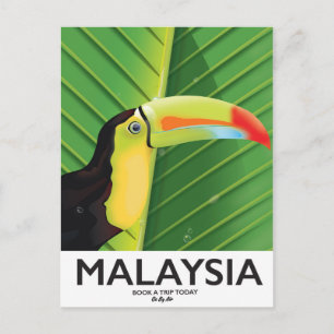 Cartão Postal Cartaz de viagem do tucano da Malásia