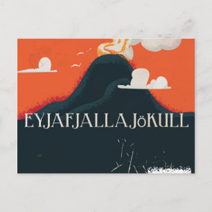 Cartão Postal Cartaz de Viagem do Vulcão Eyjafjallajökull