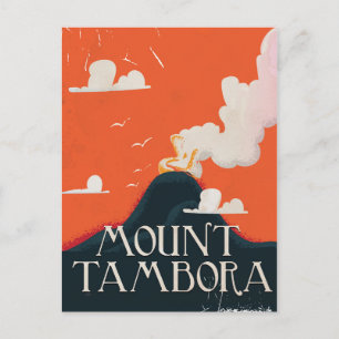 Cartão Postal Cartaz de Viagem do Vulcão Monte Tambora