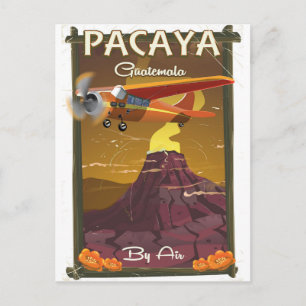 Cartão Postal Cartaz de viagem do vulcão Pacaya Guatemala
