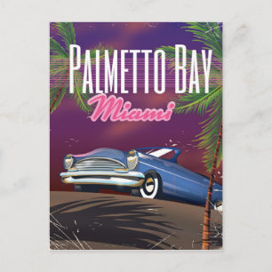 Cartão Postal Cartaz de viagem dos anos 80 Palmetto Bay Flórida