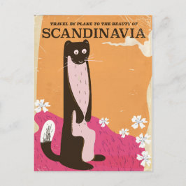Cartão Postal Cartaz de viagem escandinavo vintage.
