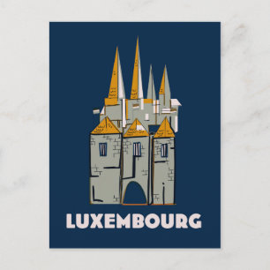 Cartão Postal Cartaz de viagem estilo retrô de Luxemburgo