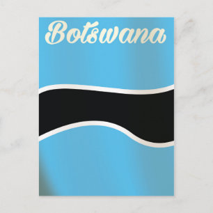 Cartão Postal Cartaz de viagem estilo vintage da bandeira nacion