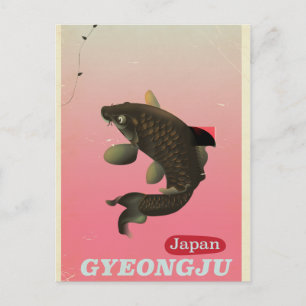 Cartão Postal Cartaz de viagem estilo vintage Gyeongju Coreia