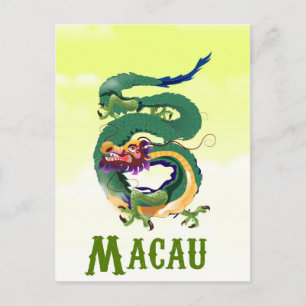 Cartão Postal Cartaz de viagem estilo vintage Macau China