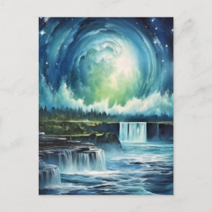Cartão Postal Cartaz de Viagem Fantasia Noturna Estrelada das Ca