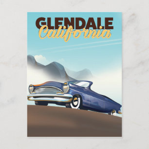 Cartão Postal cartaz de viagem Glendale, Califórnia