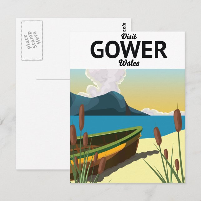 Cartão Postal Cartaz de viagem Gower País de Gales (Frente/Verso)