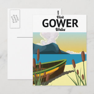 Cartão Postal Cartaz de viagem Gower País de Gales