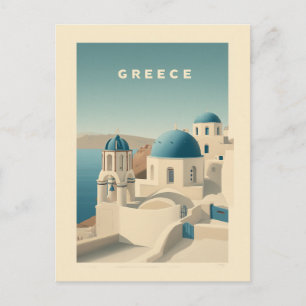 Cartão Postal Cartaz de Viagem Grécia Santorini