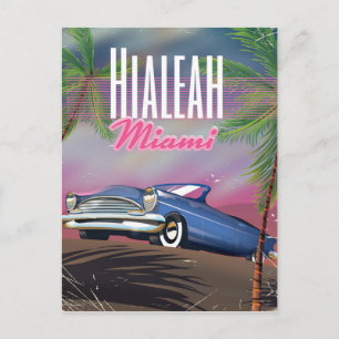 Cartão Postal Cartaz de viagem Hialeah Flórida EUA anos 80
