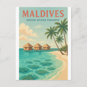 Cartão Postal Cartaz de Viagem (Ilhas Maldivas)