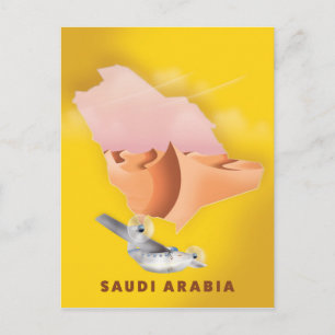 Cartão Postal Cartaz de viagem ilustrado da Arábia Saudita.