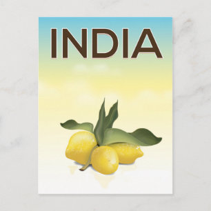 Cartão Postal Cartaz de viagem India Lemon