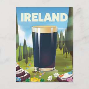 Cartão Postal Cartaz de viagem Irlanda Pint