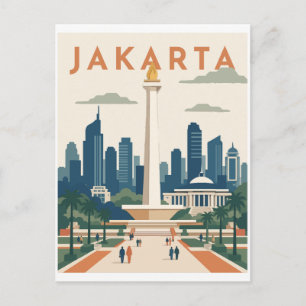 Cartão Postal Cartaz de Viagem Jacarta Indonésia