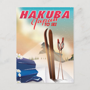 Cartão Postal Cartaz de viagem japonês Hakuba.