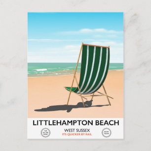 Cartão Postal Cartaz de viagem Littlehampton Beach East Sussex