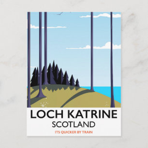 Cartão Postal cartaz de viagem loch katrine escócia