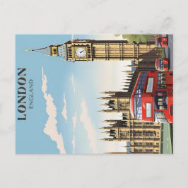 Cartão Postal cartaz de viagem londres vintage
