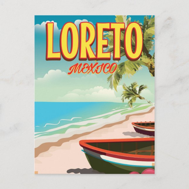 Cartão Postal Cartaz de viagem Loreto México (Frente)