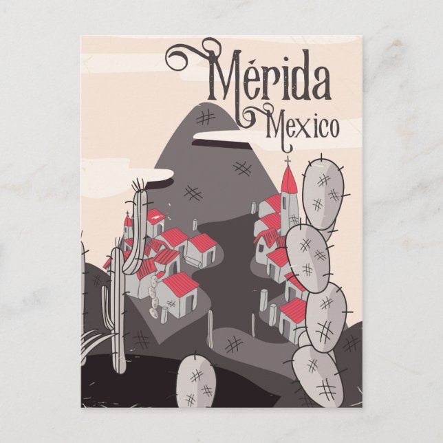 Cartão Postal Cartaz de viagem Mérida México (Frente)
