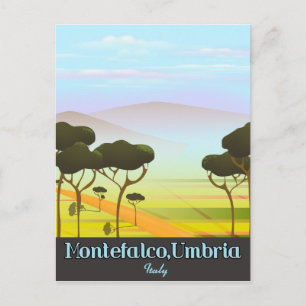 Cartão Postal cartaz de viagem Montefalco, Úmbria Itália