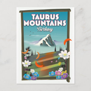 Cartão Postal Cartaz de viagem Montes Tauro Turquia.
