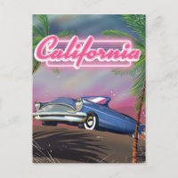 cartaz de viagem neon retrô da Califórnia