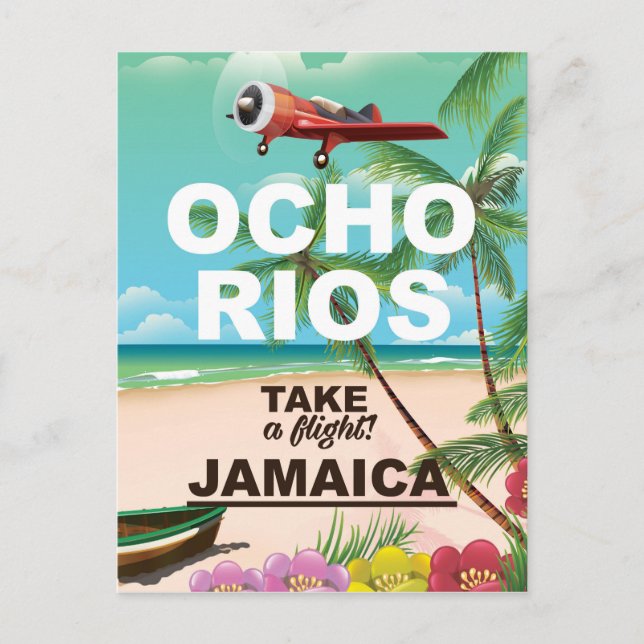 Cartão Postal cartaz de viagem ocho rios jamaica (Frente)