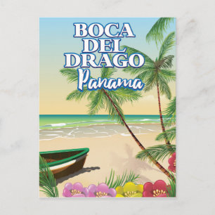Cartão Postal Cartaz de viagem para a praia Boca del Drago Panam