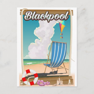 Cartão Postal cartaz de viagem para a praia de Blackpool