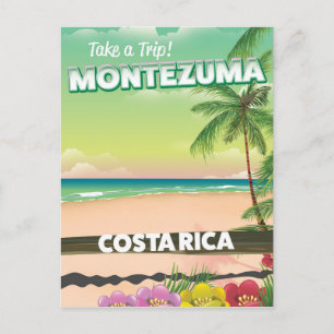 Cartão Postal Cartaz de viagem para a praia de Montezuma Costa R