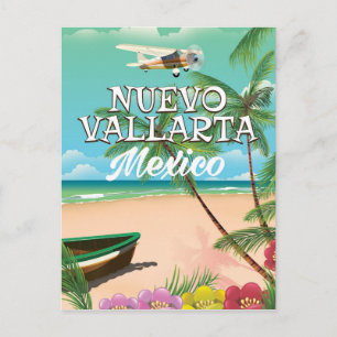 Cartão Postal cartaz de viagem para a praia de Nuevo Vallarta Mé