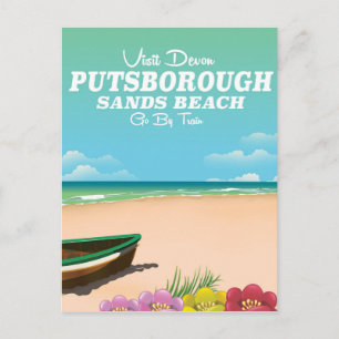Cartão Postal Cartaz de viagem para a Praia de Putsborough Sands
