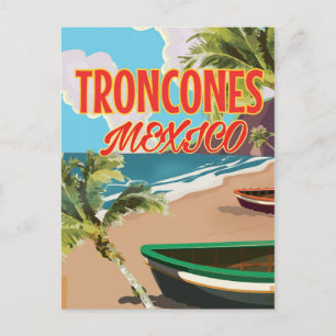 Cartão Postal Cartaz de viagem para a Praia de Troncones México