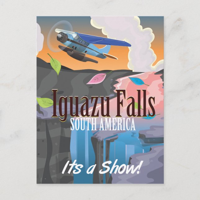 Cartão Postal Cartaz de viagem para Cataratas do Iguaçu na Améri (Frente)
