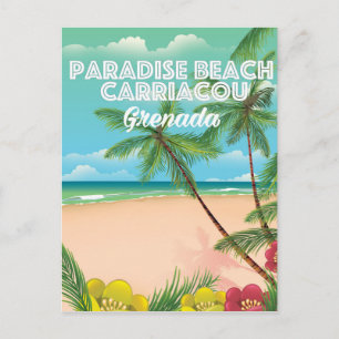 Cartão Postal Cartaz de viagem para Grenada paraíso praia carria