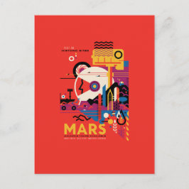 Cartão Postal Cartaz de Viagem para Marte, Turista, Planeta, Ast