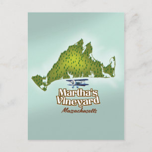 Cartão Postal cartaz de viagem para Martha's vineyard Massachuse