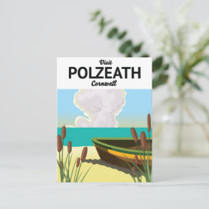 Cartão Postal Cartaz de viagem para Polzeath, Cornualha à beira-